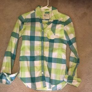 AEO Button Down Plaid Shirt